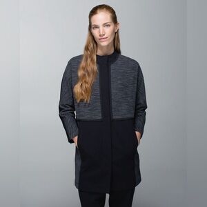 Lululemon Cocoon Car Coat Shine Dot Black/Diamond Jacquard Space Dye Black Coal